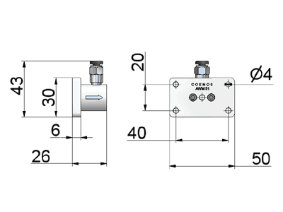 WIRE GUIDE AIR WIPE AWM 51 DIMENSIONS