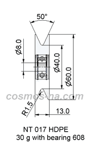 WIRE GUIDE PE PULLEY NT 017 HDPE