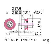 Pulley NT 040 Hi-Temp 500 for 500 degrees Celsius