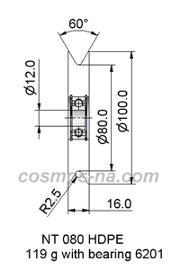 WIRE GUIDE PE PULLEY NT 080 HDPE