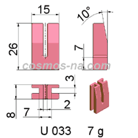 Wire Guide, U - Guide, part No. U 034